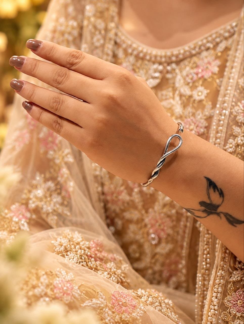 Twisted Infinity Silver Cuff