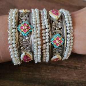 Oxidized Multicolour Pearl Bangles